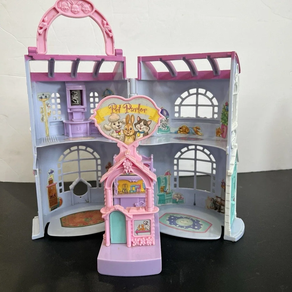 Fisher Price Precious Places Pet Parlor Vintage 1990s Folding Playset‎ Lavender